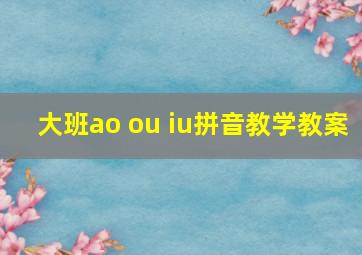 大班ao ou iu拼音教学教案